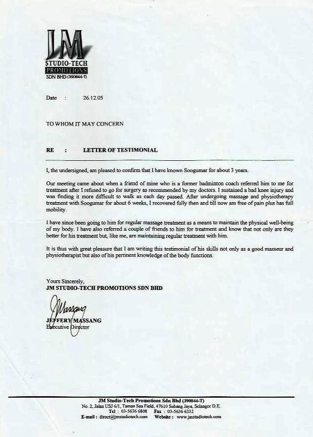 Client testimonial