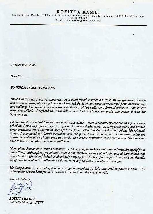 Client testimonial